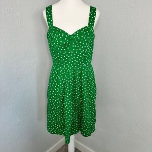 Donna Ricco‎ Green Polka Dot Dress Sweetheart Neckline Womens size 10